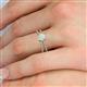 5 - Flavia Classic Round Opal and Diamond Criss Cross Engagement Ring 