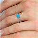 5 - Flavia Classic Round Turquoise and Diamond Criss Cross Engagement Ring 