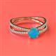 2 - Flavia Classic Round Turquoise and Diamond Criss Cross Engagement Ring 
