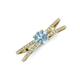 3 - Flavia Classic Round Aquamarine and Diamond Criss Cross Engagement Ring 