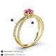 4 - Flavia Classic Round Pink Tourmaline and Diamond Criss Cross Engagement Ring 