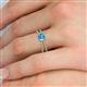 5 - Flavia Classic Round Blue Topaz and Diamond Criss Cross Engagement Ring 