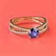 2 - Flavia Classic Round Iolite and Diamond Criss Cross Engagement Ring 
