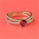2 - Flavia Classic Round Ruby and Diamond Criss Cross Engagement Ring 