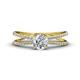 1 - Flavia Classic Round Diamond Criss Cross Engagement Ring 