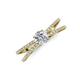 3 - Flavia Classic Round Lab Grown Diamond and Diamond Criss Cross Engagement Ring 