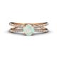 1 - Flavia Classic Round Opal and Diamond Criss Cross Engagement Ring 