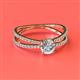 2 - Flavia Classic Round Diamond Criss Cross Engagement Ring 