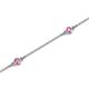 2 - Aizza (5 Stn/2.7mm) Pink Sapphire Station Bracelet 