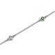 2 - Aizza (5 Stn/2.7mm) Petite Green Garnet and Diamond Station Bracelet 