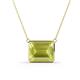 1 - Olivia 12x10 mm Emerald Cut Lemon Quartz East West Solitaire Pendant Necklace 