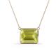 1 - Olivia 12x10 mm Emerald Cut Lemon Quartz East West Solitaire Pendant Necklace 