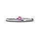 1 - Celeste Bold 3.00 mm Round Pink Sapphire Solitaire Asymmetrical Stackable Ring 