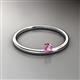 2 - Celeste Bold 3.00 mm Round Pink Sapphire Solitaire Asymmetrical Stackable Ring 