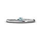 1 - Celeste Bold 3.00 mm Round Aquamarine Solitaire Asymmetrical Stackable Ring 