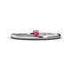 1 - Celeste Bold 3.00 mm Round Pink Tourmaline Solitaire Asymmetrical Stackable Ring 
