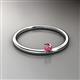 2 - Celeste Bold 3.00 mm Round Pink Tourmaline Solitaire Asymmetrical Stackable Ring 