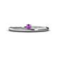 1 - Celeste Bold 3.00 mm Round Amethyst Solitaire Asymmetrical Stackable Ring 