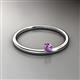 2 - Celeste Bold 3.00 mm Round Amethyst Solitaire Asymmetrical Stackable Ring 