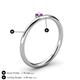 4 - Celeste Bold 3.00 mm Round Amethyst Solitaire Asymmetrical Stackable Ring 