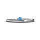 1 - Celeste Bold 3.00 mm Round Blue Topaz Solitaire Asymmetrical Stackable Ring 