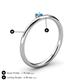 4 - Celeste Bold 3.00 mm Round Blue Topaz Solitaire Asymmetrical Stackable Ring 