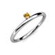 3 - Celeste Bold 3.00 mm Round Citrine Solitaire Asymmetrical Stackable Ring 
