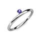 3 - Celeste Bold 3.00 mm Round Iolite Solitaire Asymmetrical Stackable Ring 