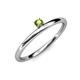 3 - Celeste Bold 3.00 mm Round Peridot Solitaire Asymmetrical Stackable Ring 