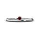 1 - Celeste Bold 3.00 mm Round Red Garnet Solitaire Asymmetrical Stackable Ring 