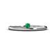1 - Celeste Bold 3.00 mm Round Emerald Solitaire Asymmetrical Stackable Ring 