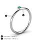 4 - Celeste Bold 3.00 mm Round Emerald Solitaire Asymmetrical Stackable Ring 