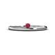 1 - Celeste Bold 3.00 mm Round Ruby Solitaire Asymmetrical Stackable Ring 