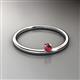 2 - Celeste Bold 3.00 mm Round Ruby Solitaire Asymmetrical Stackable Ring 
