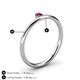 4 - Celeste Bold 3.00 mm Round Ruby Solitaire Asymmetrical Stackable Ring 