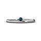 1 - Celeste Bold 3.00 mm Round London Blue Topaz Solitaire Asymmetrical Stackable Ring 