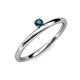 3 - Celeste Bold 3.00 mm Round London Blue Topaz Solitaire Asymmetrical Stackable Ring 