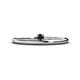 1 - Celeste Bold 3.00 mm Round Black Diamond Solitaire Asymmetrical Stackable Ring 