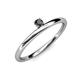3 - Celeste Bold 3.00 mm Round Black Diamond Solitaire Asymmetrical Stackable Ring 