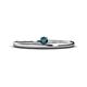1 - Celeste Bold 3.00 mm Round Blue Diamond Solitaire Asymmetrical Stackable Ring 
