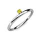 3 - Celeste Bold 3.00 mm Round Yellow Diamond Solitaire Asymmetrical Stackable Ring 
