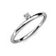 3 - Celeste Bold 3.00 mm Round Moissanite Solitaire Asymmetrical Stackable Ring 