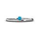 1 - Celeste Bold 3.00 mm Round Turquoise Solitaire Asymmetrical Stackable Ring 