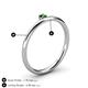4 - Celeste Bold 3.00 mm Round Green Garnet Solitaire Asymmetrical Stackable Ring 
