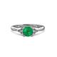 3 - Eve Signature 6.00 mm Emerald and Diamond Engagement Ring 