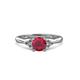 3 - Eve Signature 6.00 mm Ruby and Diamond Engagement Ring 