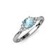4 - Eve Signature 6.50 mm Aquamarine and Diamond Engagement Ring 