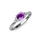 4 - Eve Signature 6.50 mm Amethyst and Diamond Engagement Ring 