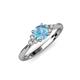 4 - Eve Signature 6.50 mm Blue Topaz and Diamond Engagement Ring 