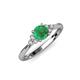 4 - Eve Signature 6.00 mm Emerald and Diamond Engagement Ring 